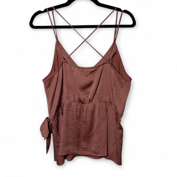 Express Mauve Wrap Tie Cami Top Women’s Large Strappy Tank Blouse - Picture 4 of 6